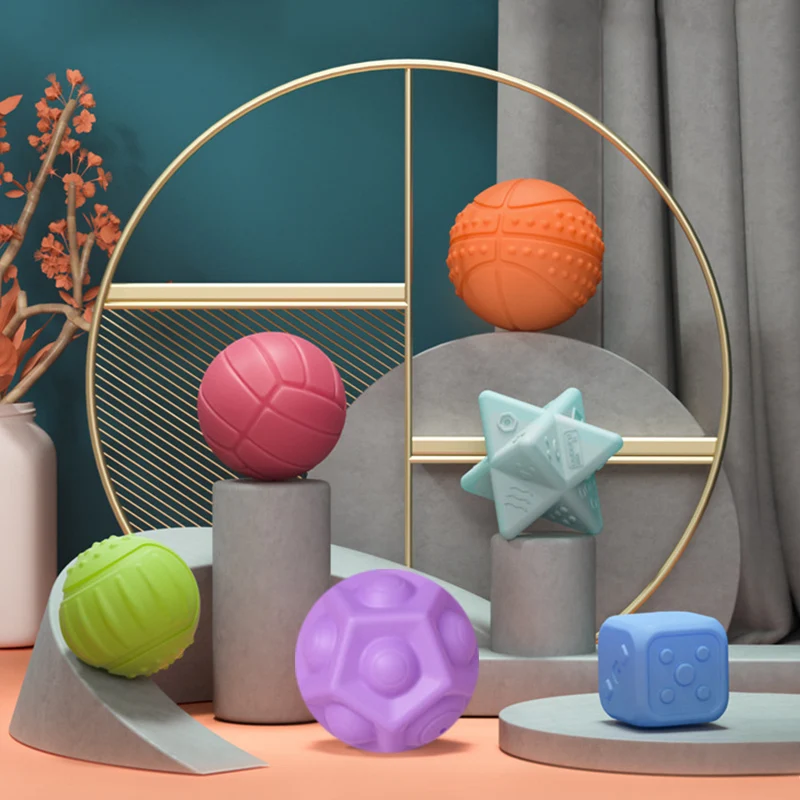 

6pcs Baby Textured Hands Touch Toy Ball Set Develop Baby's Tactile Senses Toy Touch Hand Ball Toys Baby Training Ball