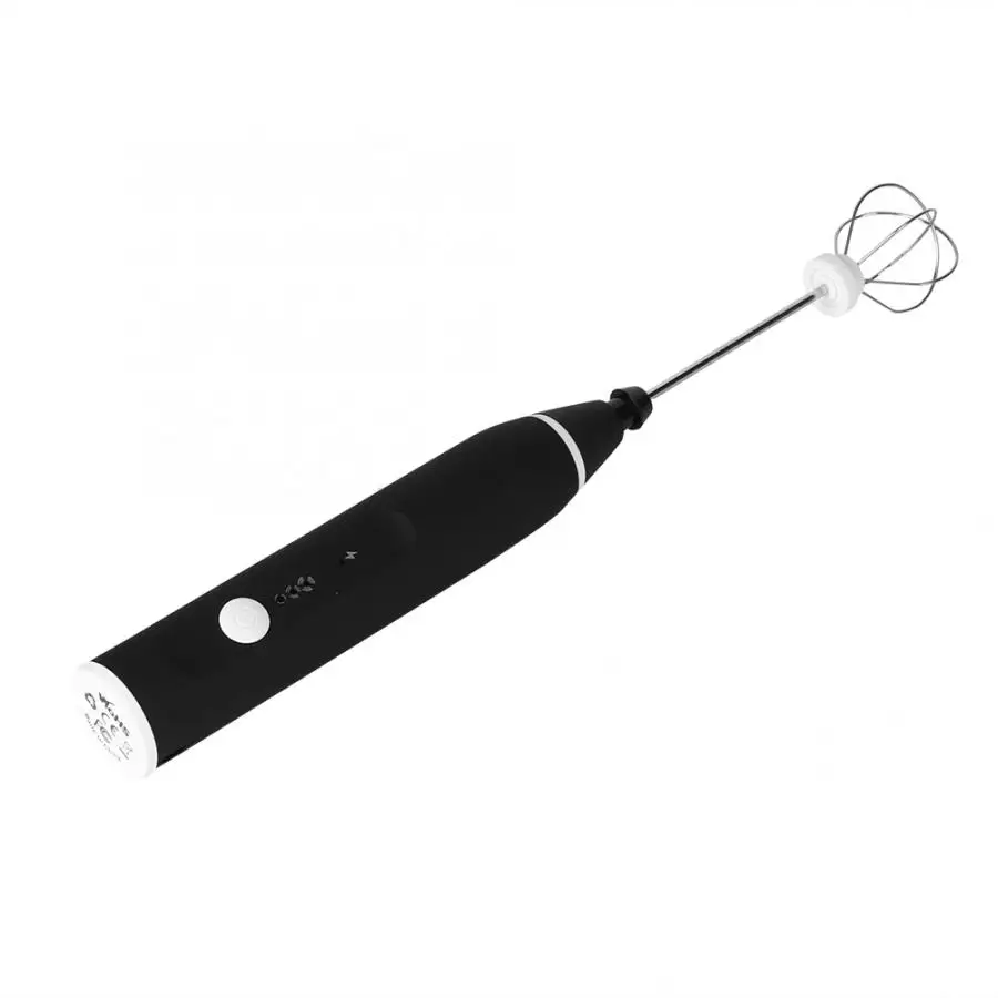 Milk Frother Electric Automatic Egg Beater Mixer Milk Frother 3 Speed Adjustable Blender with USB Charging Black Foamer