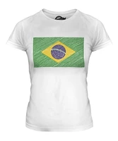 brazil scribble flag ladies fitted t shirt top t shirt for mens womens short sleeve t shirt summer cool graphic tshirt