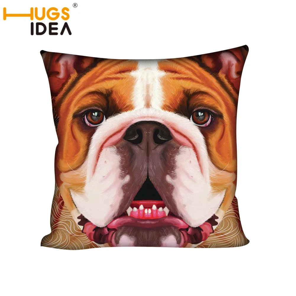 HUGSIDEA Dog Face Print Decorative Throw Pillow Cover Washable Cushion Covers Home Decor Bedroom Pillowcase for Car Sofa Chair | Дом и сад