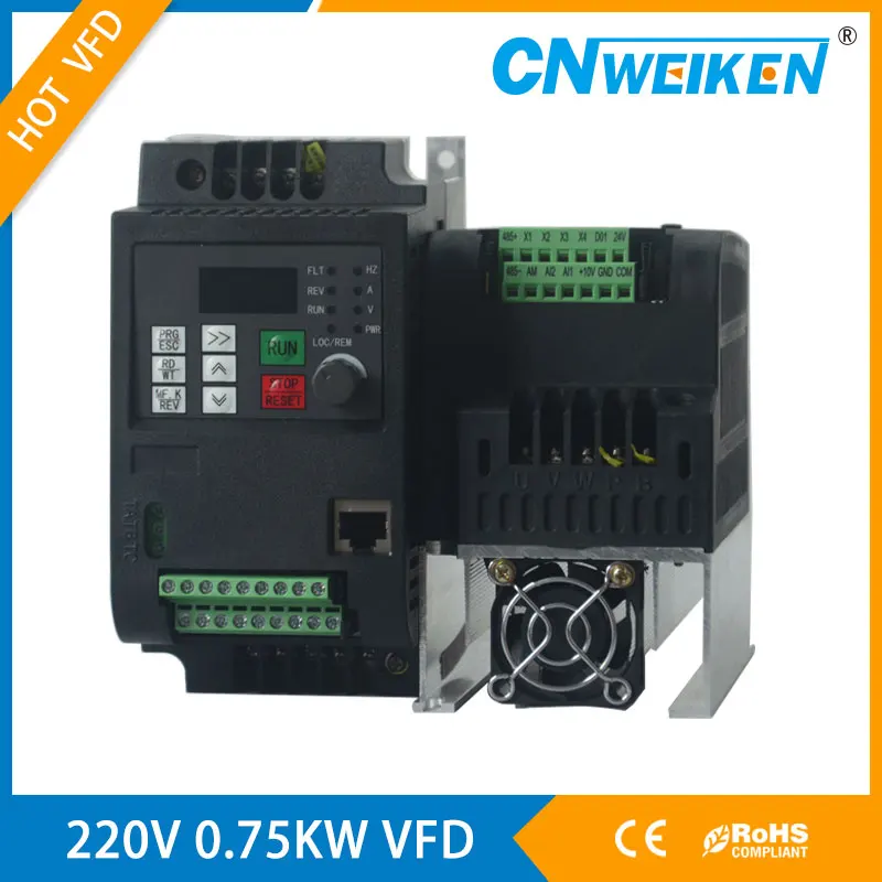 0 75 кВт 220 В AC инвертор частоты однофазный вход 3-фазный выход 750 Вт приводы