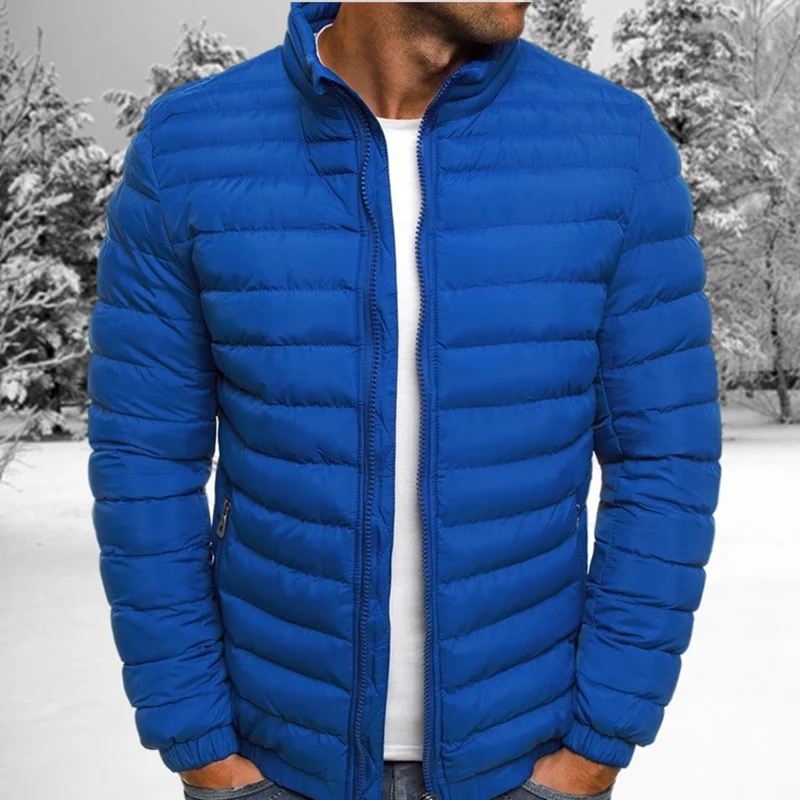 

Men's high-neck parka coat men's long-sleeved baseball jacket coat zipper windbreaker solid color new autumn and winter 2021