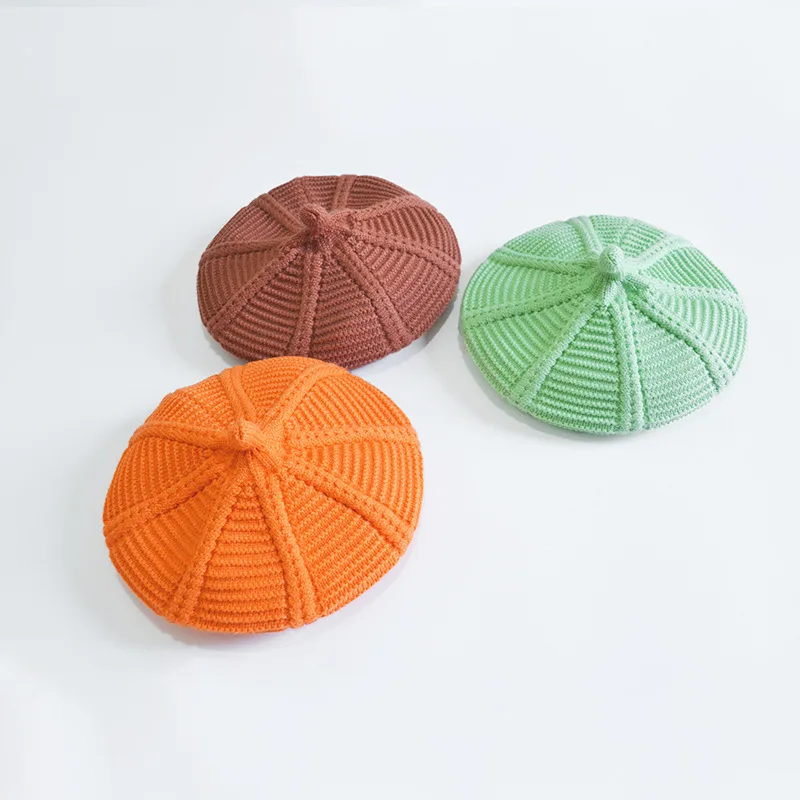 Детские вязаные береты осень и зима 2019 новые шерстяные шапки модные