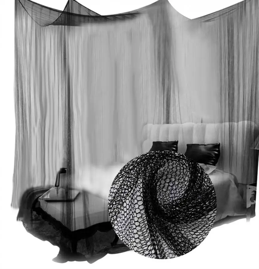 Декор для комнаты девочек навес кровати с 4 уголками москитная сетка полный