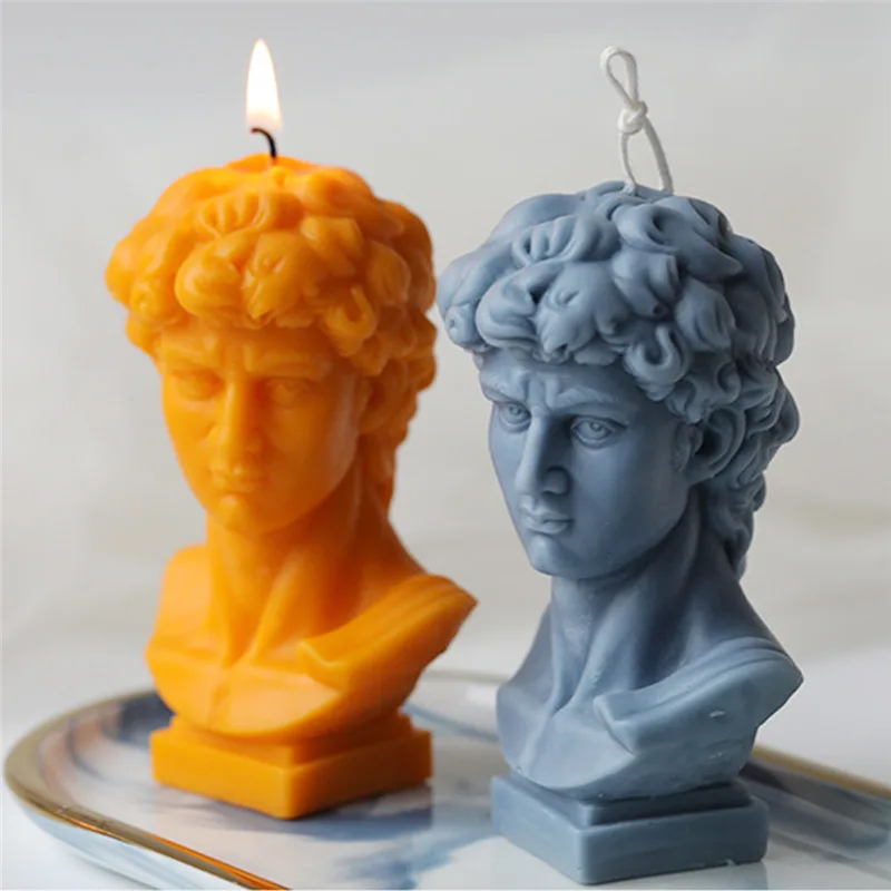 

Creative Candle Mold Silicone David Perfume Candle Mold Fragrance Candle Mold For Wax Plaster Chocolate Soap Mold Cake Mold 3D