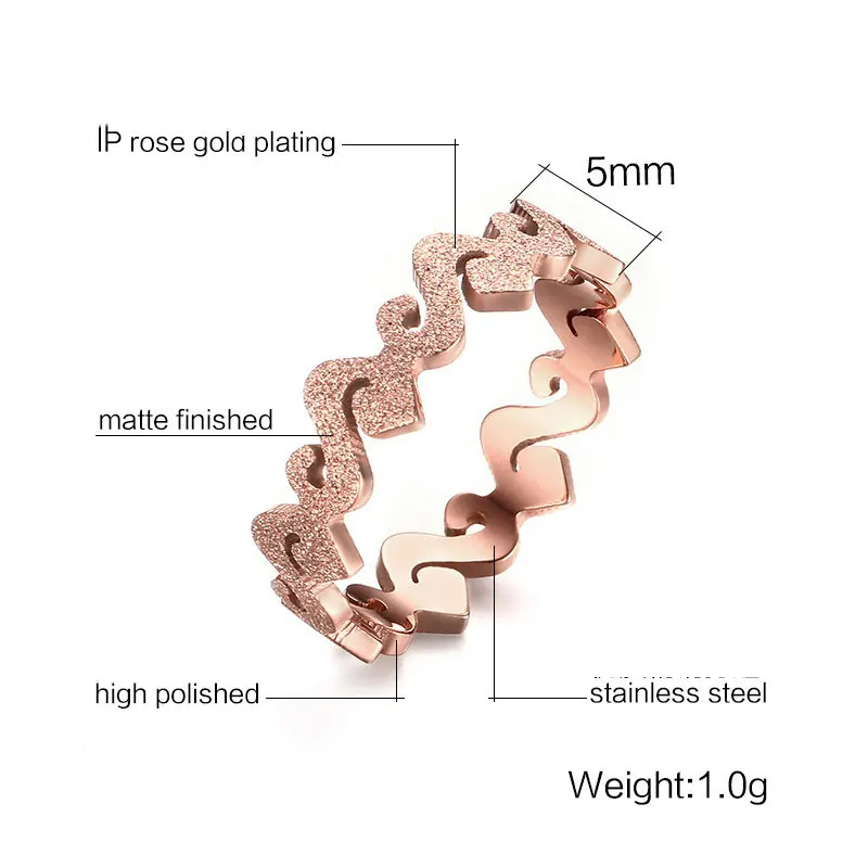 Женское матовое кольцо S-образной формы ювелирное изделие цвета розового золота