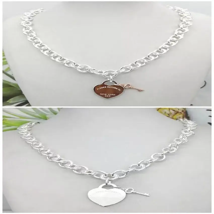 

Fashion cool hot style lovers heart key hang act the role of the necklace