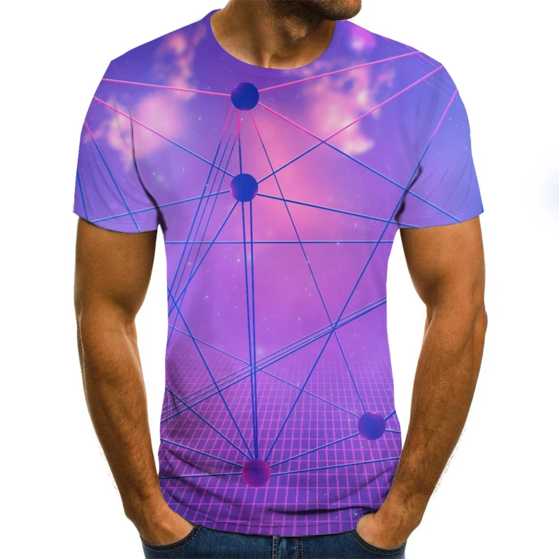 

fashion Men's T-shirt 3D Five-pointed star printed T-shirt pattern short-sleeve summer casual top tee O-neck Tee male Brand top