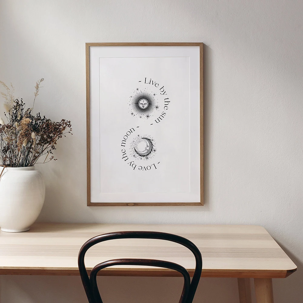 

Canvas Painting Sun's Life Moon's Wall Art Love Poster Print Mural Living Room Home Decor Frameless Style Print Minimalist