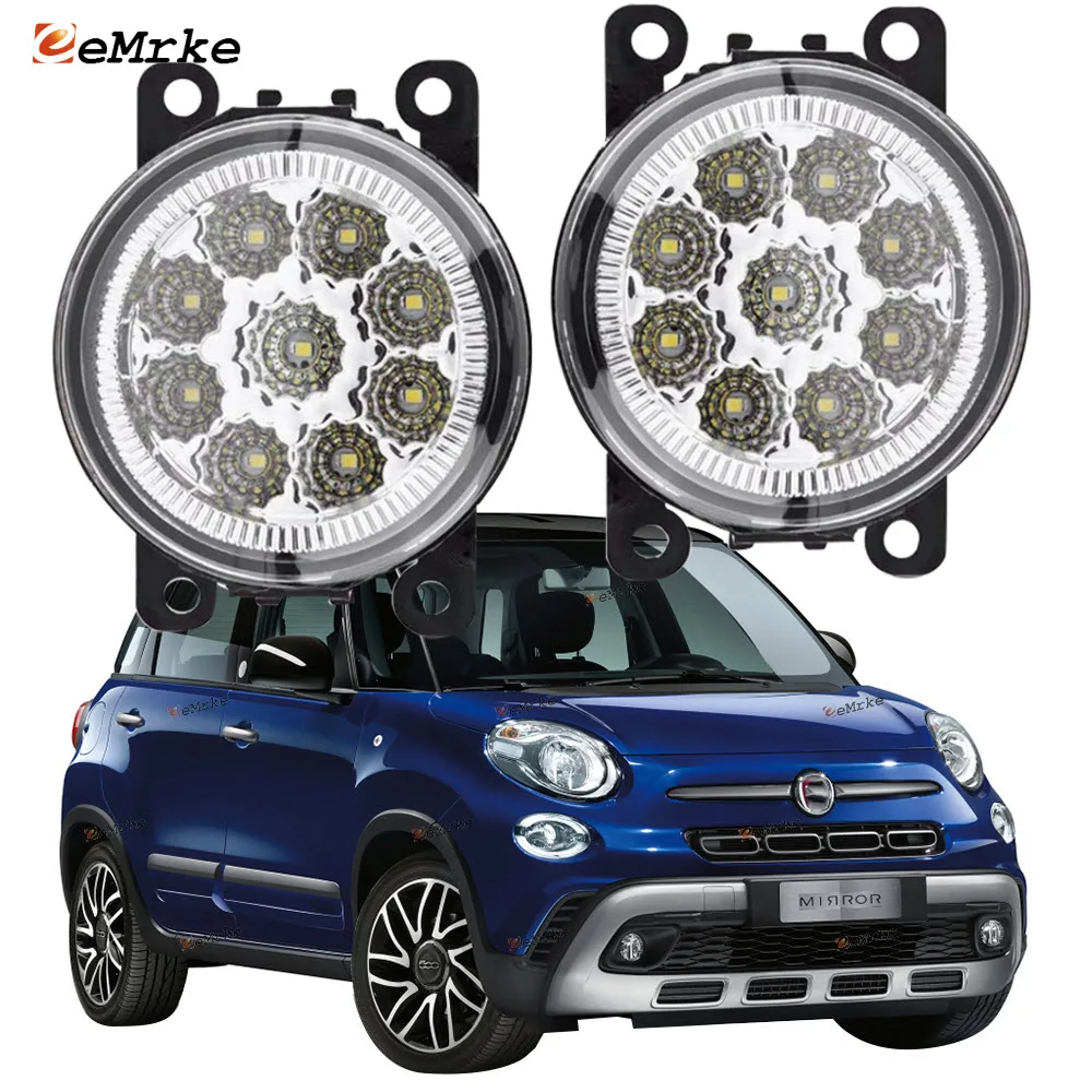 EEMRKE 2 шт. автостайлинг для Fiat 500L крест 330/500L треккинг 2017 2018 2019 9 штук светодиодные противотуманные фары H11 12 в противотуманная фара