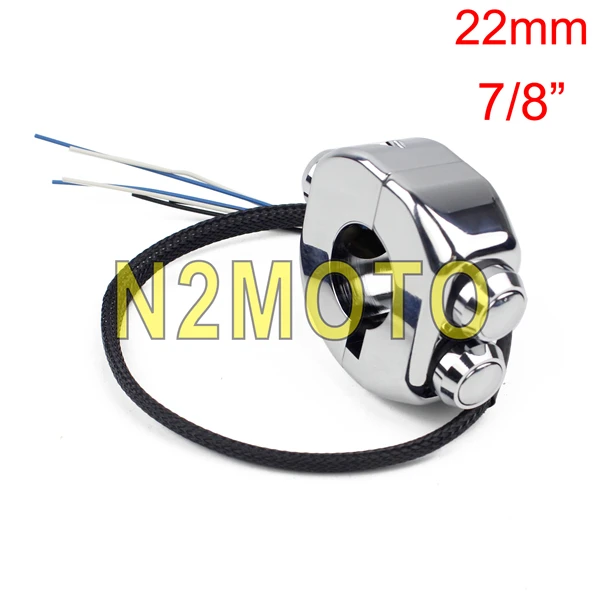 22mm chrome 14 цветов " 7/8" Руль M-коробкой многопозиционного переключателя 22/25 мм рукоятка переключатели Управление для Harley Bobber Chopper Cafe Racer - Цвет: 22mm chrome