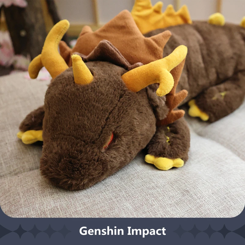 

64cm Cosplay Game Genshin Impact Rock King Pillow Zhong Li Plush Dragon Doll Anime Pillow Stuffed Toy Fans Xmas Gifts Dragon