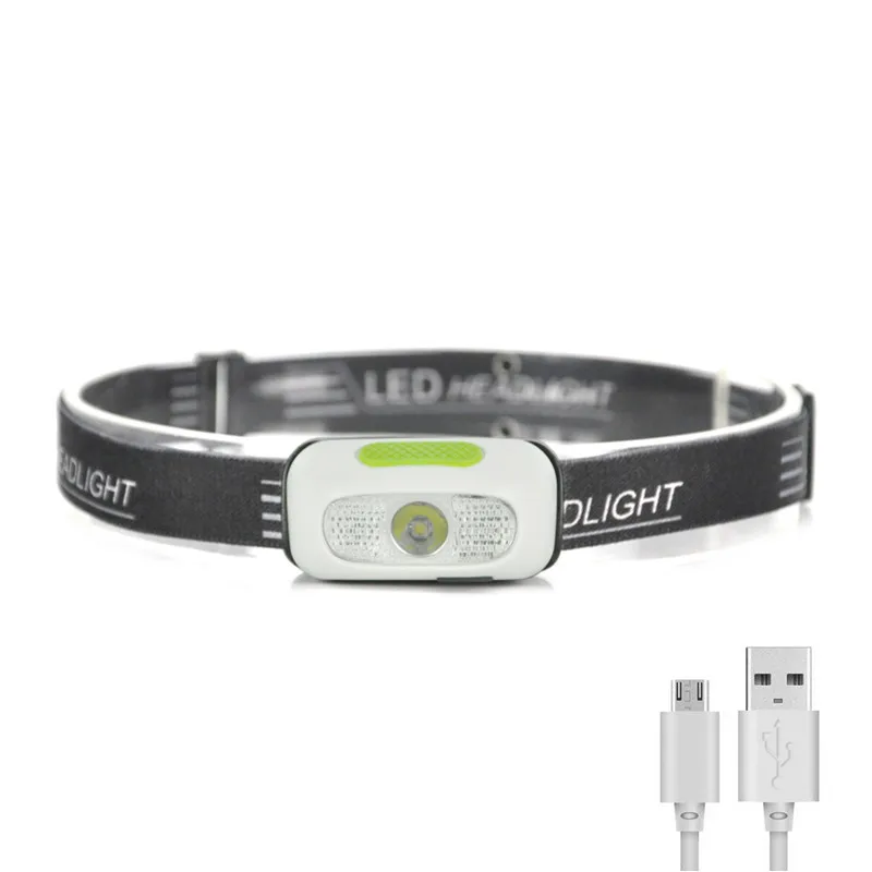 Light Светодиодный R5 налобный мини-фонарь красный белый головной светильник USB Перезаряжаемые Головной фонарь вспышка светильник Светильник Кемпинг+ USB линия - Испускаемый цвет: Light