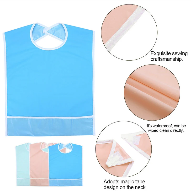 Водонепроницаемый взрослый нагрудник для еды пожилых мужчин/женщин носимый