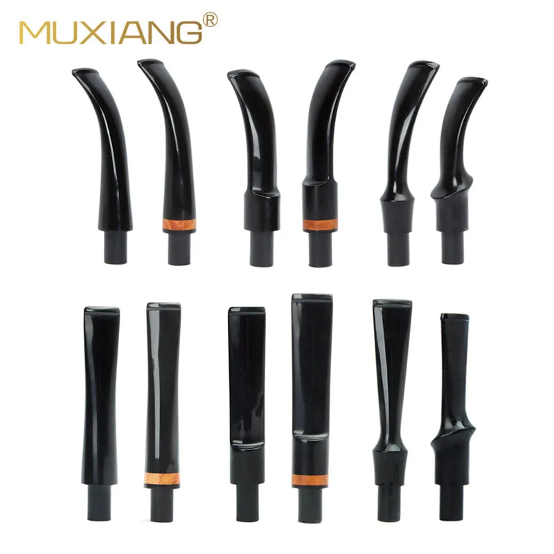 

3pcs/lot Black Acrylic Mouthpieces Pipe Stems Replacement Tobacco Pipe Stem for Smoking Accessories 9mm Filter Mbe00
