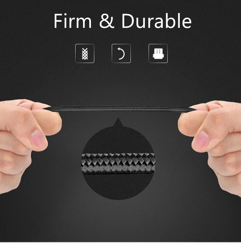 Micro USB зарядный кабель 3 фута длинный Премиум нейлоновый плетеный TYPE C для