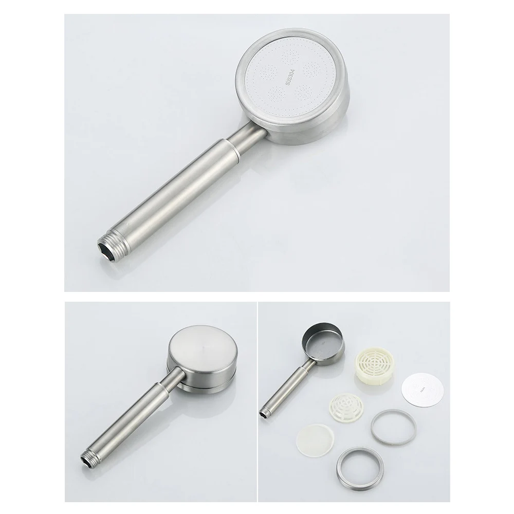 304 stainless steel shower rod combo single function hand shower head 1 5m shower hose shower kit bathroom shower head set free global shipping