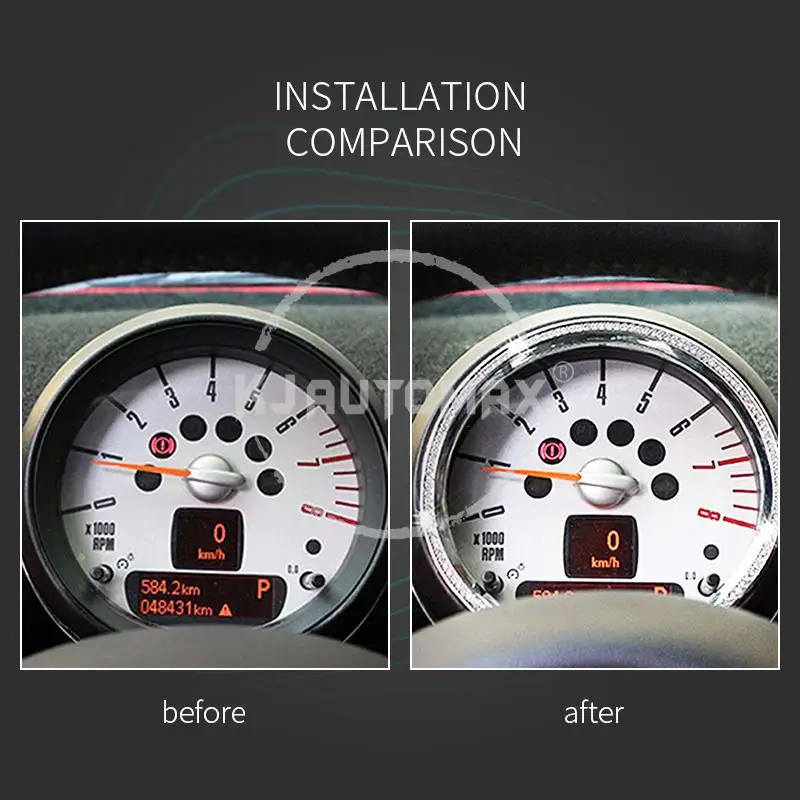 KJAUTOMAX для Mini Cooper R50 R52 R53 цинковый сплав хрустальное кольцо тахометр украшение |