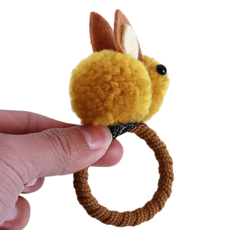 

Fashion Cute Ball Rabbit Hair Ring Female Tie rope Korean Elastic Rubber Hair Bands Bunny Hair Rope Children's Hair Accessories