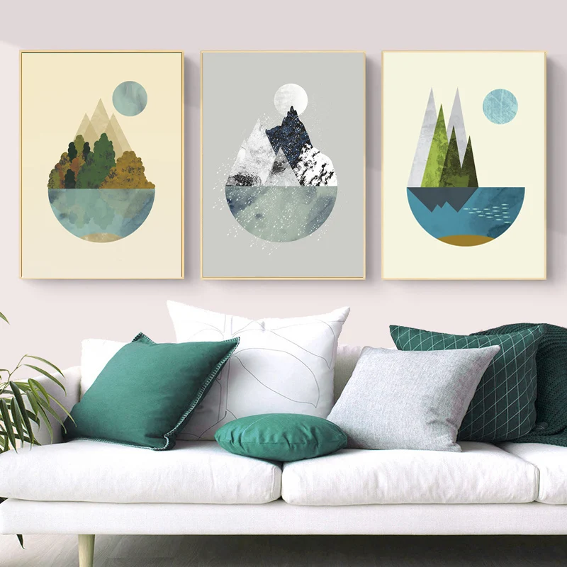 Абстрактный Дизайн в скандинавском стиле Художественная печать на холсте