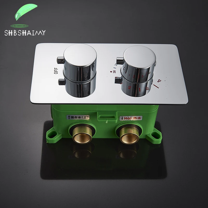 

SHBSHAIMY термостатический смесительный клапан из латуни, смеситель для душа с постоянной температурой воды, квадратный ручной клапан с термос...