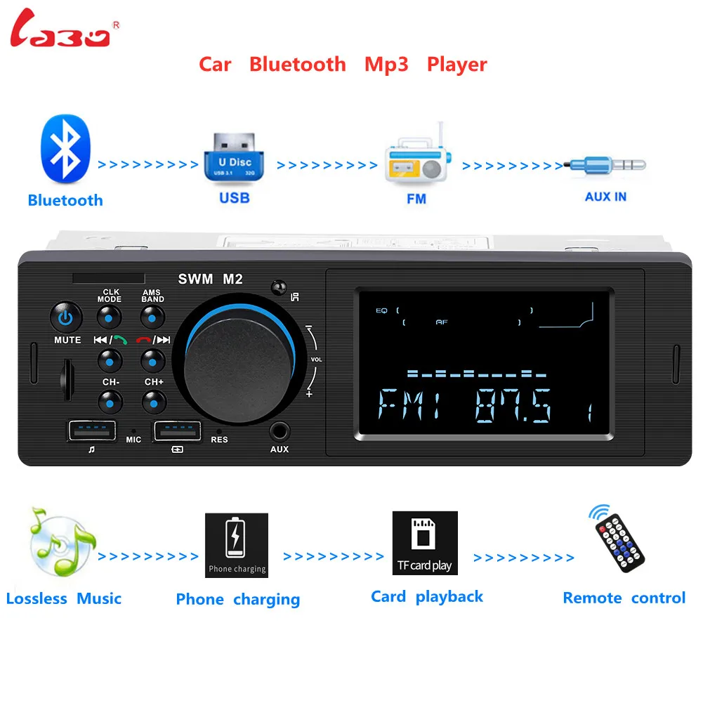 2021 New 1din Bluetooth Car Radio MP3 Music Player 12V In-Dash Autoradio FM AUX USB TF Audio Multimedia stereo car subwoofer in