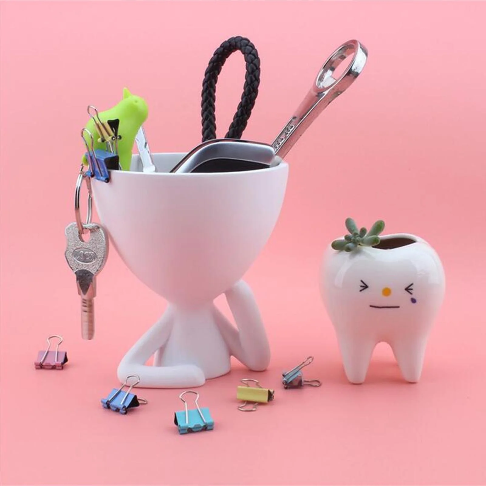 Современный керамический горшок для суккулентов креативный человеческий