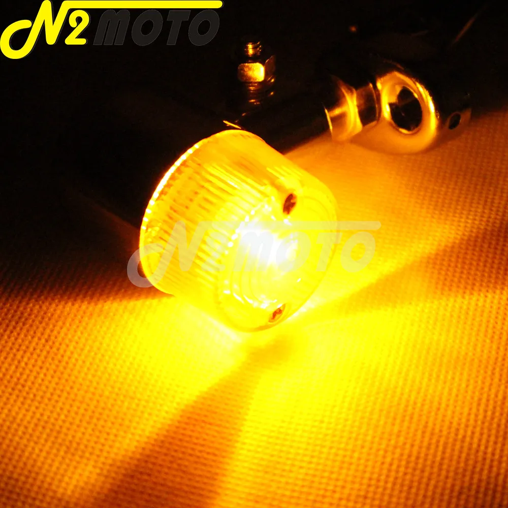 Мотоциклетный круглый хромированный поворотный сигнал 10 мм желтый индикатор
