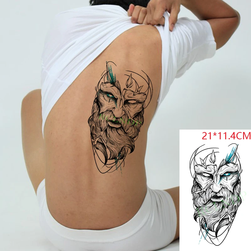 

Waterproof Temporary Tattoo Stickers Greek Mythology Fake Tatto Flash Tatoo Arm Back Leg Body Art for Women Men