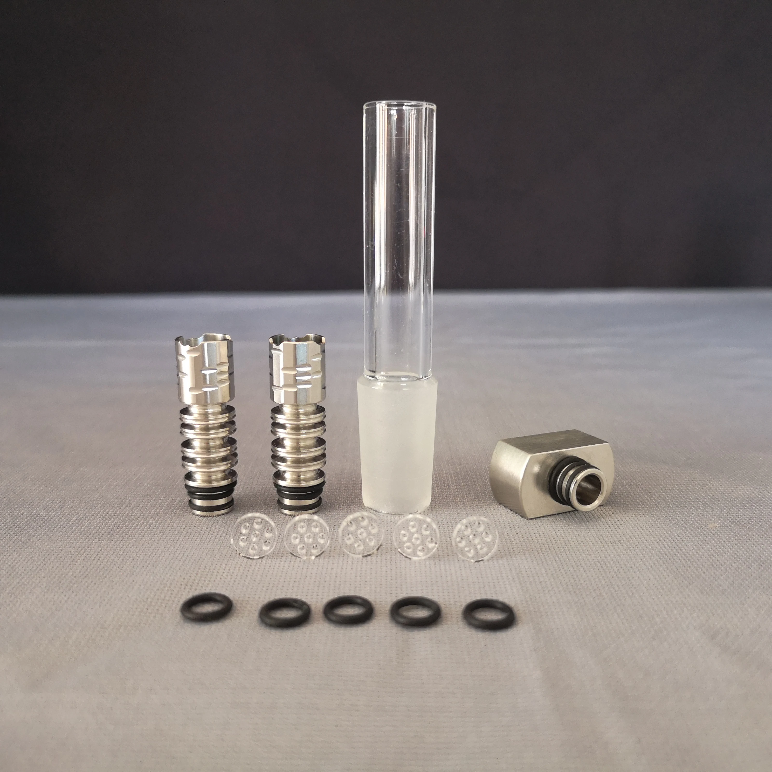 

14mm male joint wpa with X2 ss adapter 2 pc of ss tip and 2 pc of glass screens for dynavap