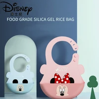 genuine disney silicone baby meal bib cartoon waterproof super soft food meal child child large saliva pocket disposable