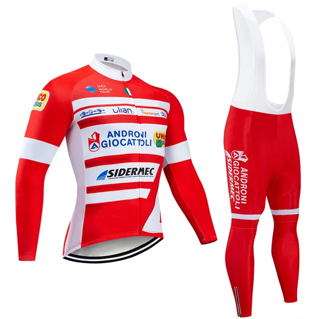 

winter 2020 TEAM ANDRONI thermal fleece Cycling JERSEY Bike Pants set mens Ropa Ciclismo 20D bicycling Maillot Culotte wear