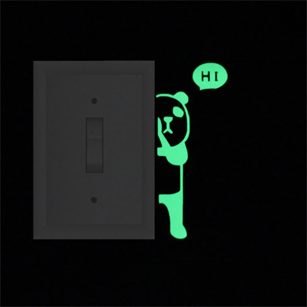 GLOWK007-Green Мультяшная светящаяся наклейка светится в темноте наклейка на стену s домашний декор Детская комната декоративная наклейка на стену кошка фея - Цвет: GLOWK007-Green