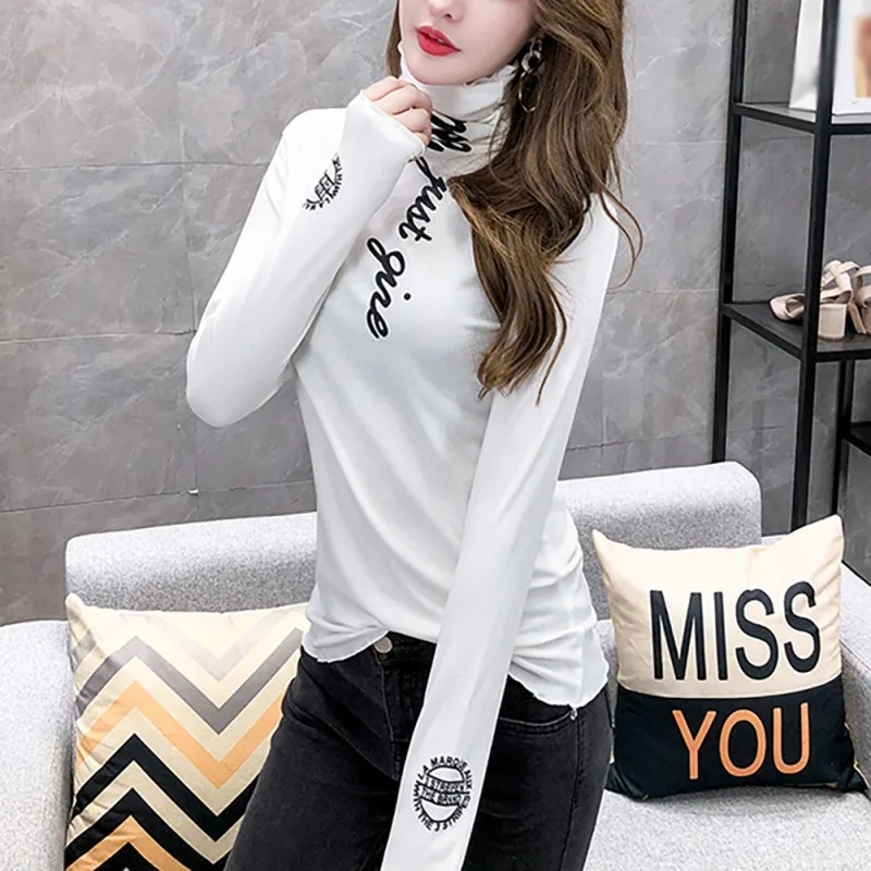 Женская однотонная Повседневная футболка с буквенным принтом модная тонкая