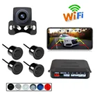 2021 беспроводная автомобильная система датчиков парковки с 4 датчиками заднего хода, радар-монитор для парковки автомобиля, светодиодная камера