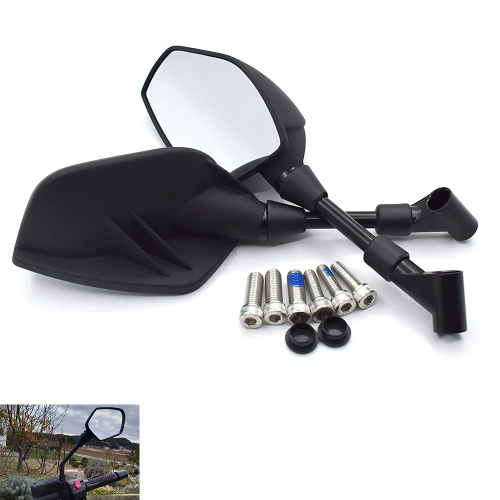 Универсальное зеркало заднего вида для мотоцикла 8 мм 10 черное YAMAHA YZF R1 R6 R6S R25 R3 R125