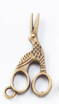 50 pieces of retro metal zinc alloy scissors pendant for DIY handmade jewelry necklace making 7064 | Charms