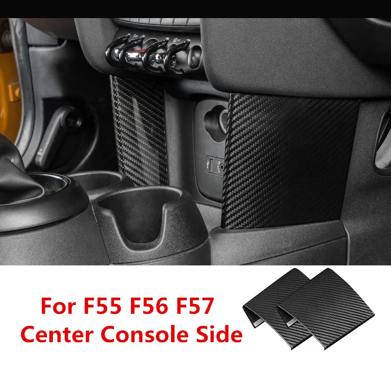

2 шт. Настоящее углеродное волокно украшение салона автомобиля центральной консоли боковая крышка наклейка Литье отделка для Mini Cooper F55 F56 F57