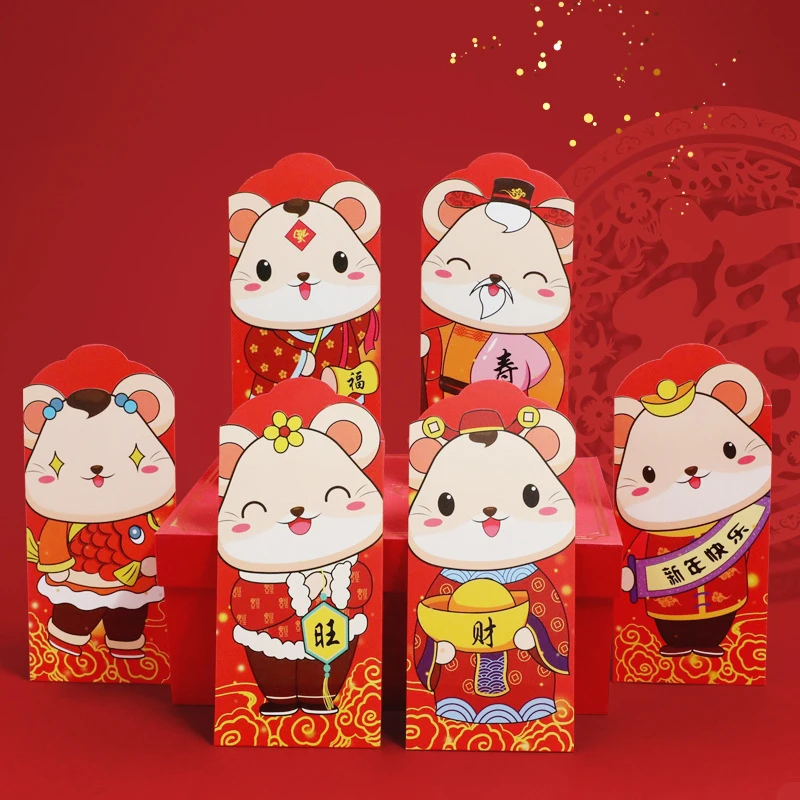 6 шт./компл. мультфильм китайский мышь из зодиака 2020 новый год праздник весны