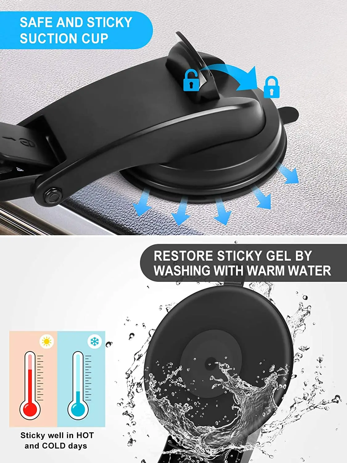 Magnetic Car Phone Holder Dashboard Super Sticky Safe Driving View Magnetic Phone Mount Suction Cup Compatible with iPhone 13 12