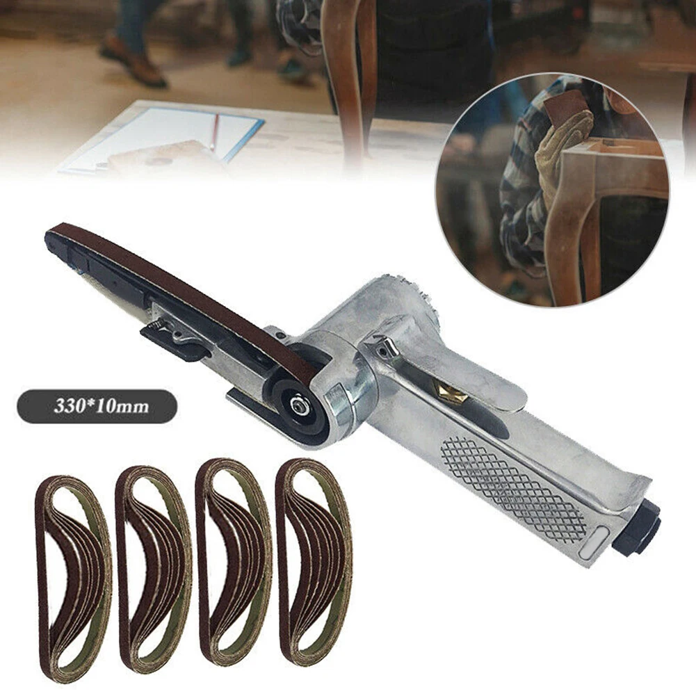 

10mm 330 X 10mm Wide Air Finger Belt Sander Power File Detail Sanding + 50 Belts Sanding Belts For Wood Soft Metal Polishing