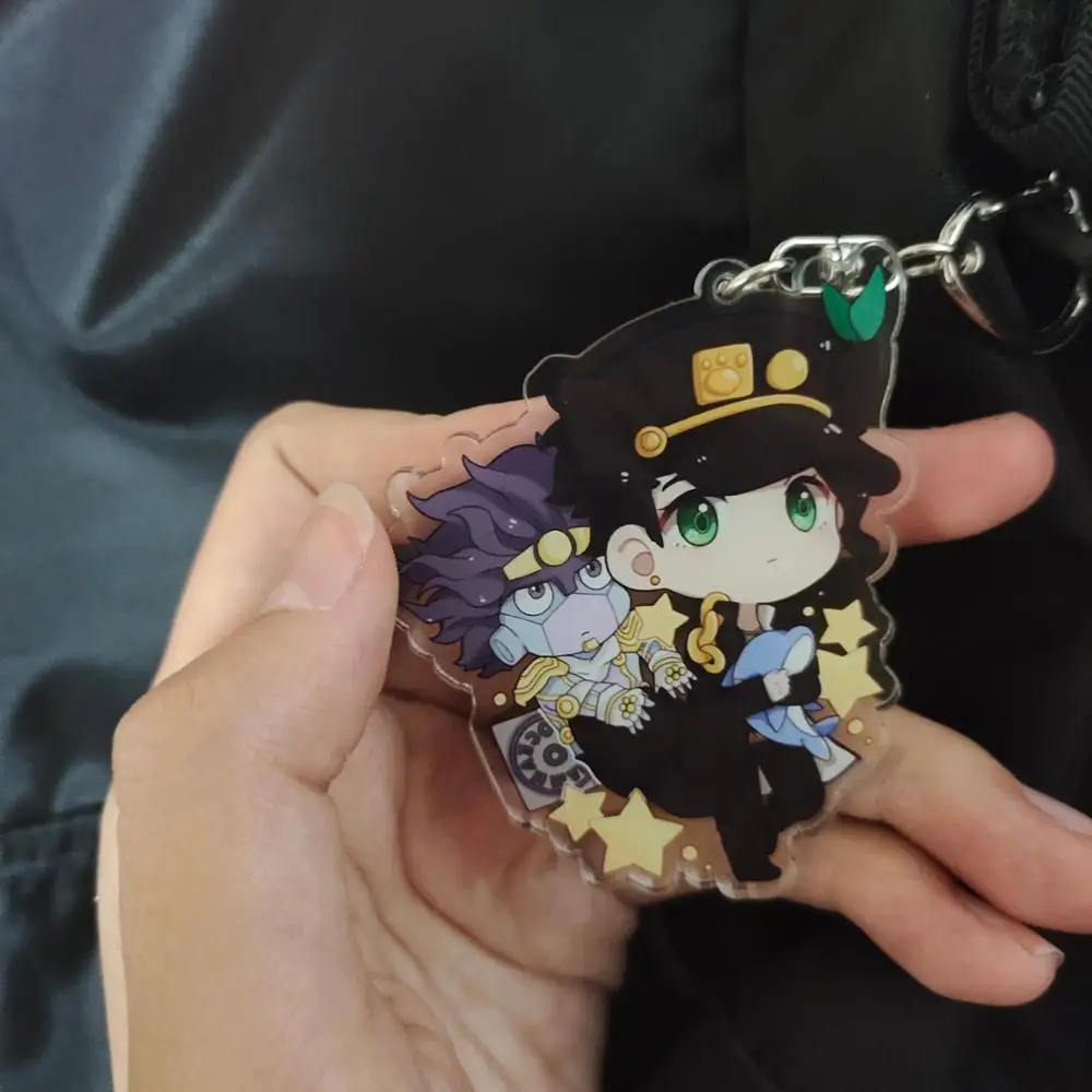 

Anime JoJo's Bizarre Adventure Dio Brando Cosplay Acrylic Cute Keychain Cartoon Key rings School Bag Pendant Xmas Gifts 6.5cm