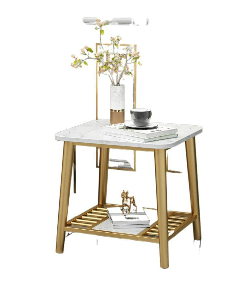 

Nordic minimalist modern marble coffee table fashion light luxury sofa side corner desk creative bedroom bedside small tea mesa