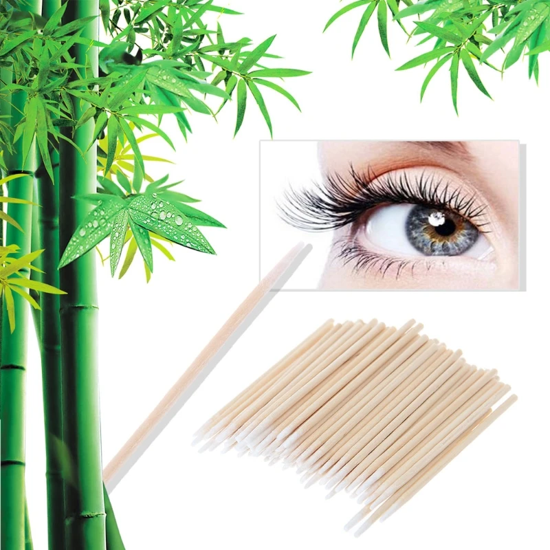 

2021 New 100pcs Short Mini Cotton Swabs Swab Applicator Q-tip Wood Handle Sturdy New