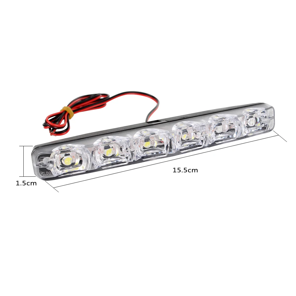 

LEEPEE Car Daytime Running Lights DRL DC 12V Daytime LED Light 6 LEDs Waterproof Daylight