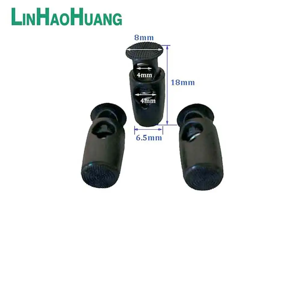 100 шт маленький черный пластиковый тумблер Пружинная Застежка заглушка одно