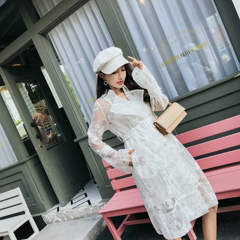 С элегантными белыми кружевными отворотами для праздника вечерние платье Леди