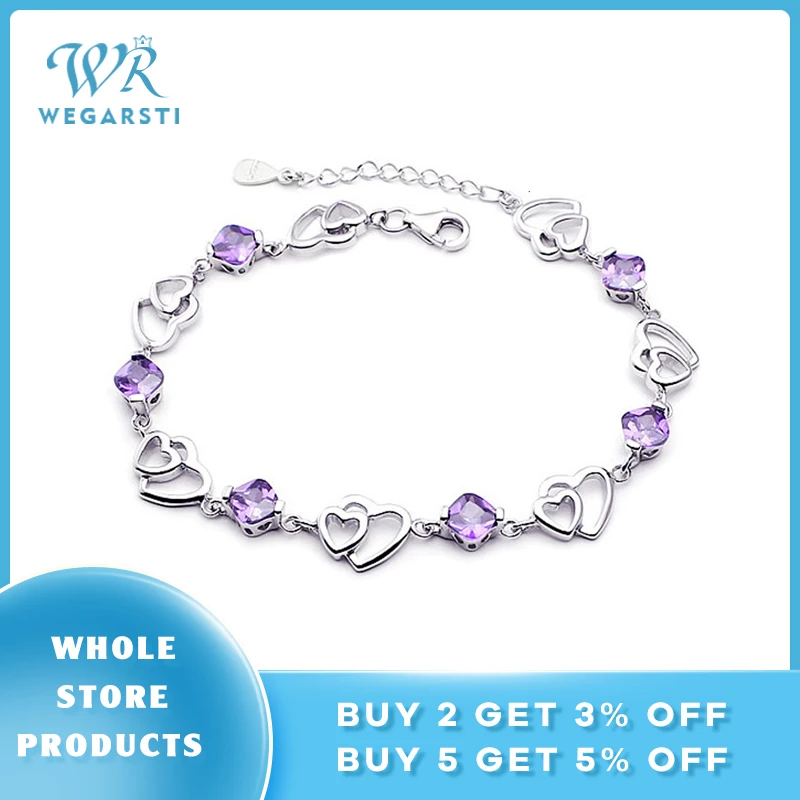 Женский элегантный браслет WEGARASTI ювелирное изделие из серебра 925 пробы с