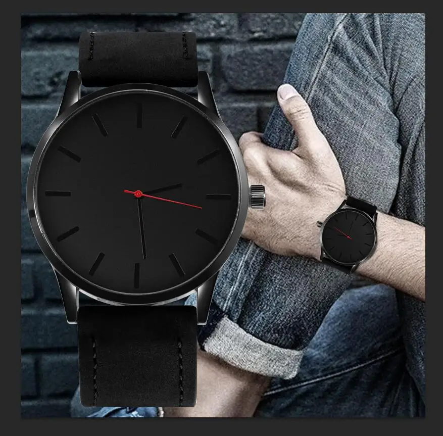 Relogio Masculino мужские часы модные для мужчин большой циферблат военные кожаные