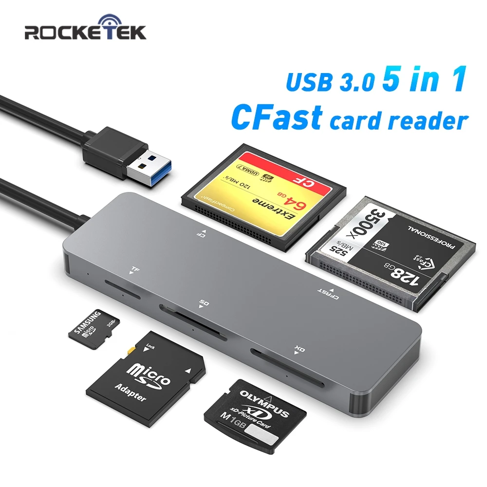 Адаптер для чтения карт памяти Rocketek Multi in 1 Usb 3 0 CFAST с возможностью одновременного